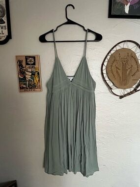Light Sage Spaghetti-Strap Mini Dress